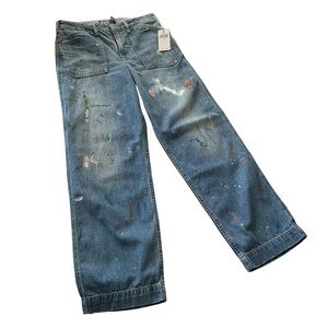 POLO by RALPH LAUREN Jeans Paint Splatter Blue Jeans Kids Size 14 New